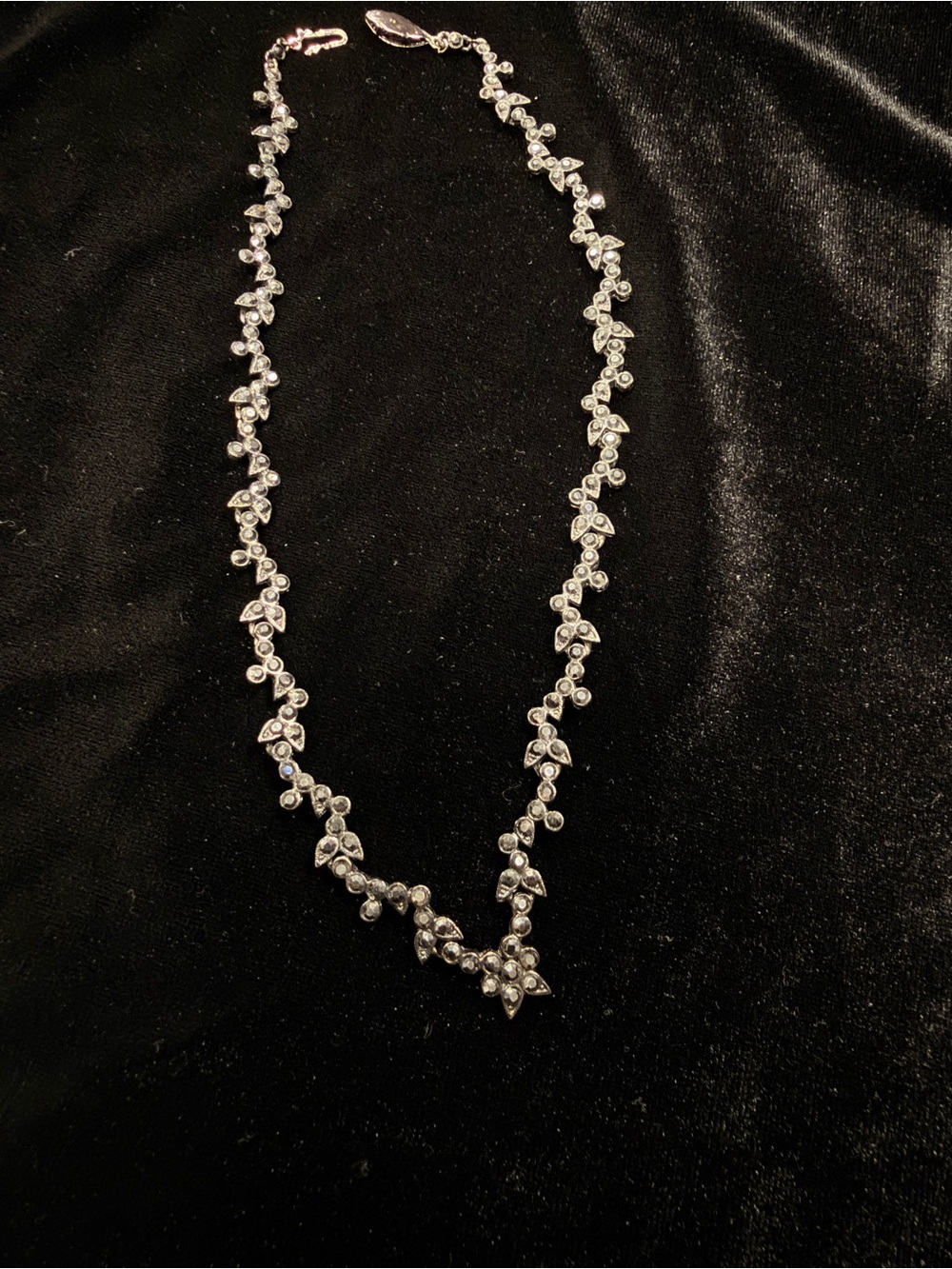 Elegant Silver Floral Crystal Necklace - Women Jewelry